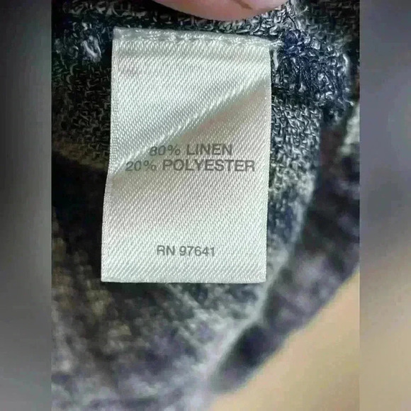 Pure Jill top 80% linen navy grey top L - Picture 5 of 8